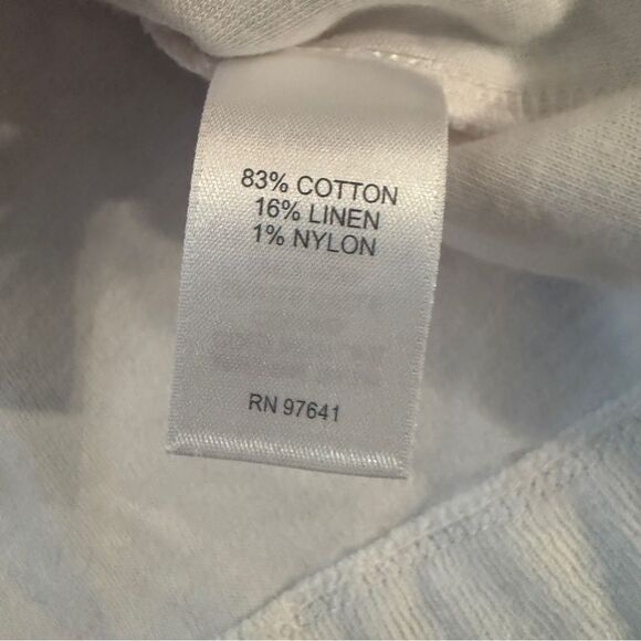 J Jill White Cotton Linen Button Up Hoodie New - Picture 9 of 10